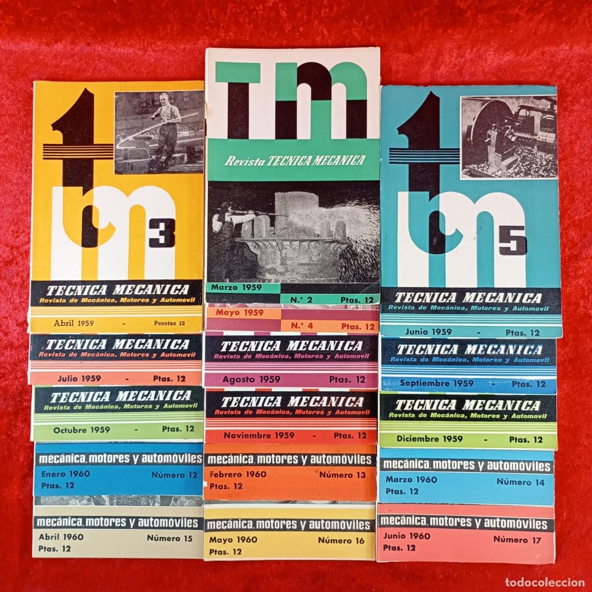 Coleccionismo de Revistas y Peri&oacute;dicos: REVISTA TECNICA MECANICA - DE MARZO DE 1959 A JUNIO DE 1960 - 16 REVISTAS - COMPLETAS / 3760