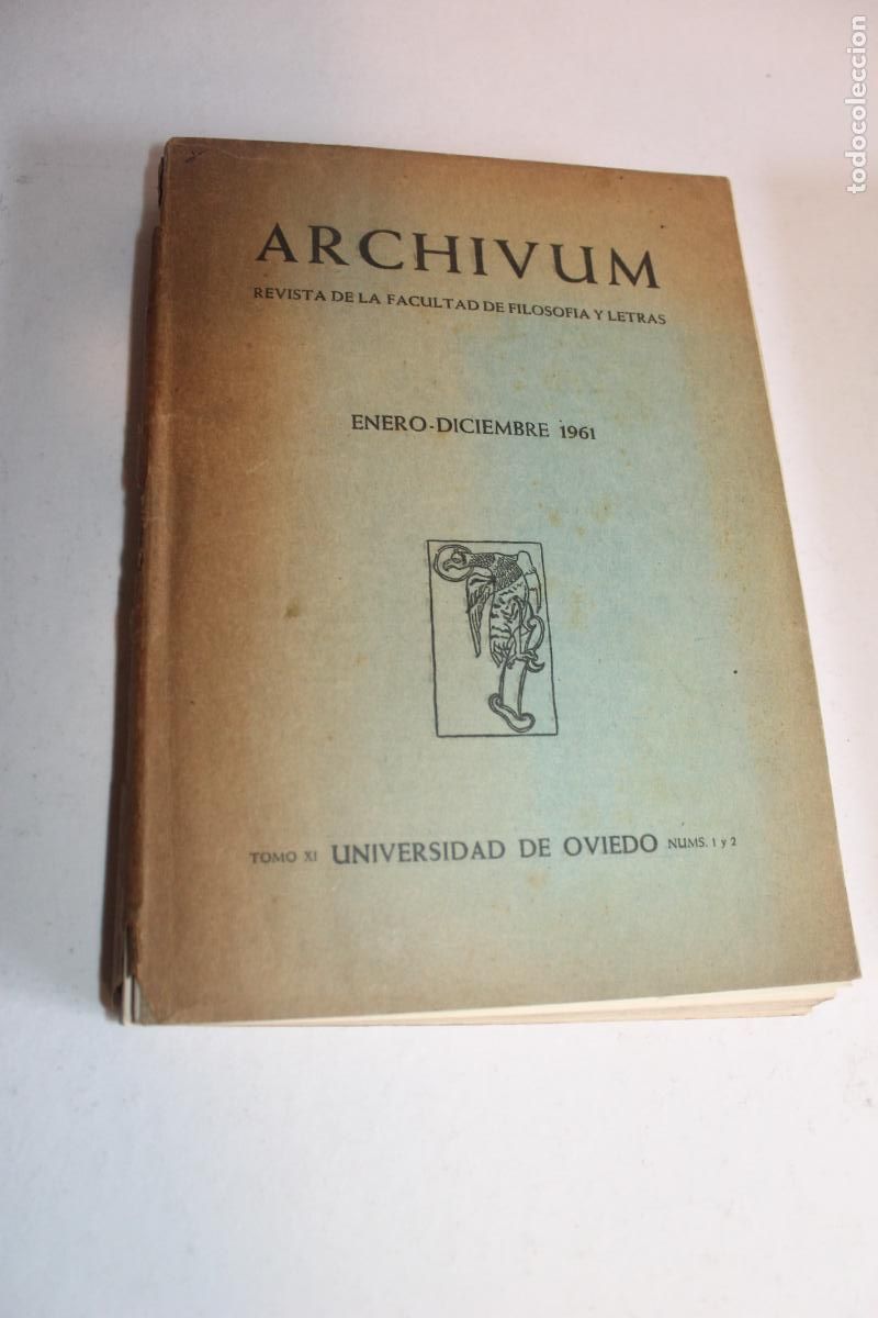 Collezionismo di Riviste e Giornali: Revista Archivum Tomo XI (1964) - Facultad de Filosof&iacute;a y Letras - Universidad de Oviedo -