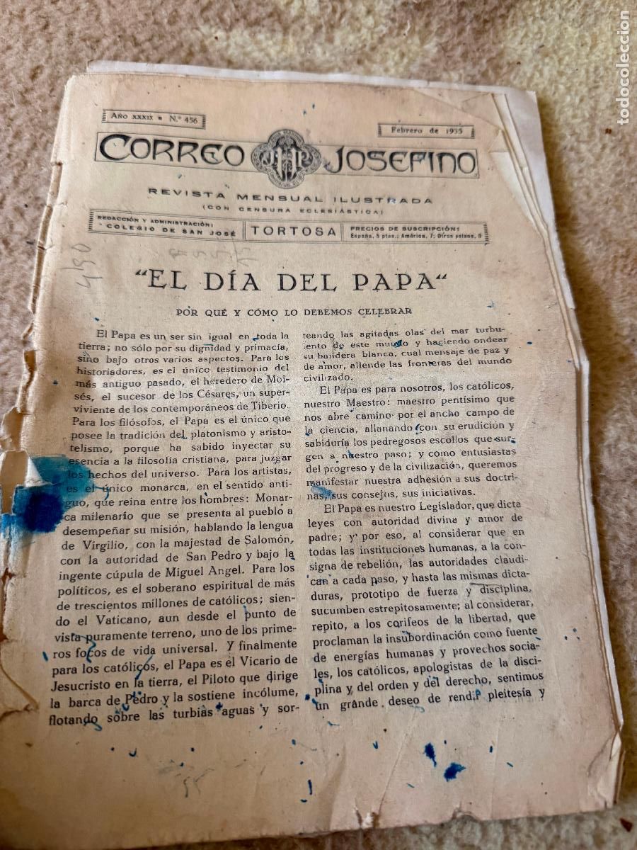 Coleccionismo de Revistas y Peri&oacute;dicos: Correo josefino 1935 seminaristas asesinados en Oviedo