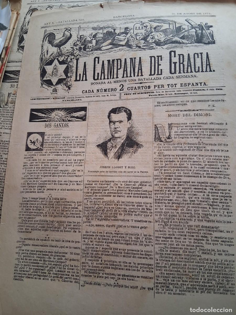 Coleccionismo de Revistas y Peri&oacute;dicos: CAMPANA DE GRACIA, La: Barcelona, n&ordm; 529, 31 agost 1879