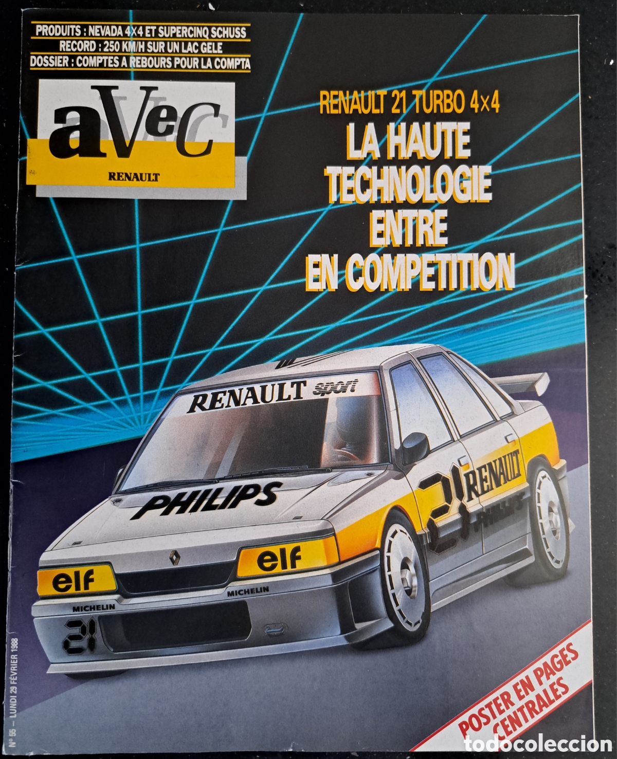 Coleccionismo de Revistas y Peri&oacute;dicos: Revista AVEC Renault N&ordm; 55 lunes 29 de febrero 88 en FRANC&Eacute;S