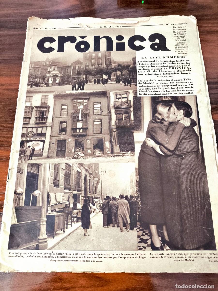 Coleccionismo de Revistas y Peri&oacute;dicos: 1934, OCTUBRE - REVISTA 'CR&Oacute;NICA' - LA REVOLUCI&Oacute;N EN ESPA&Ntilde;A - ASTURIAS, CATALU&Ntilde;A, CASTILLA