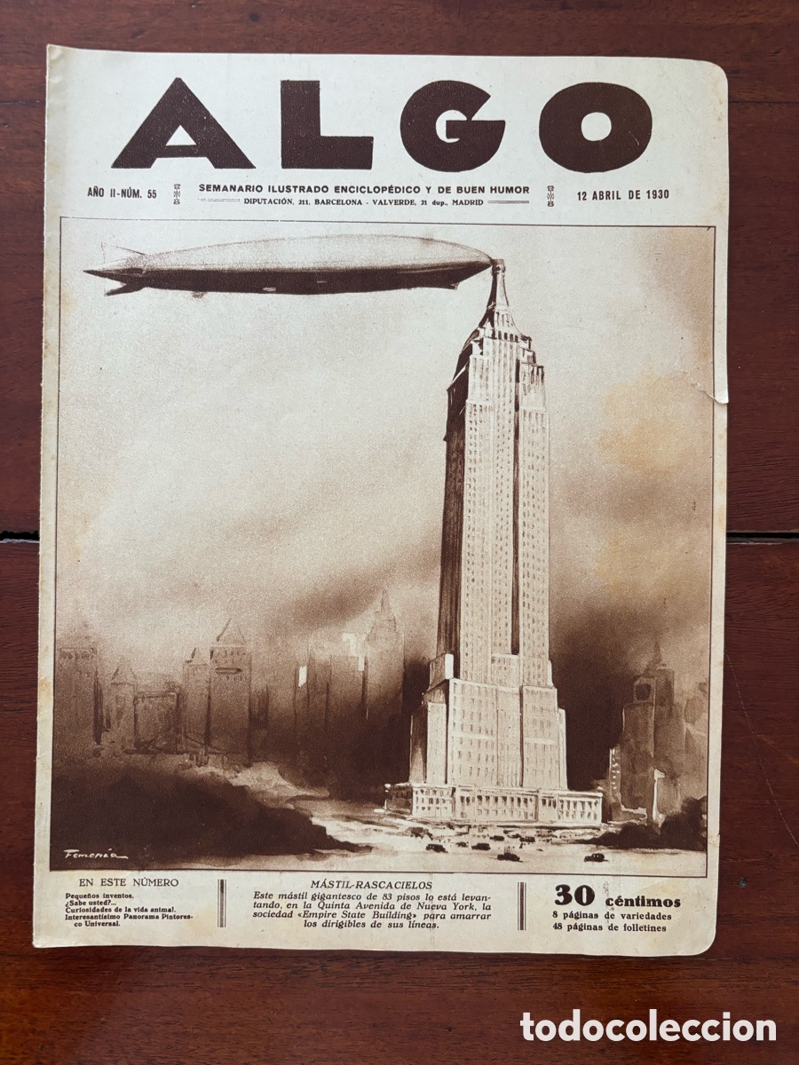 Coleccionismo de Revistas y Peri&oacute;dicos: Revista semanario ilustrado Algo, n&uacute;mero 55. 12 abril 1930