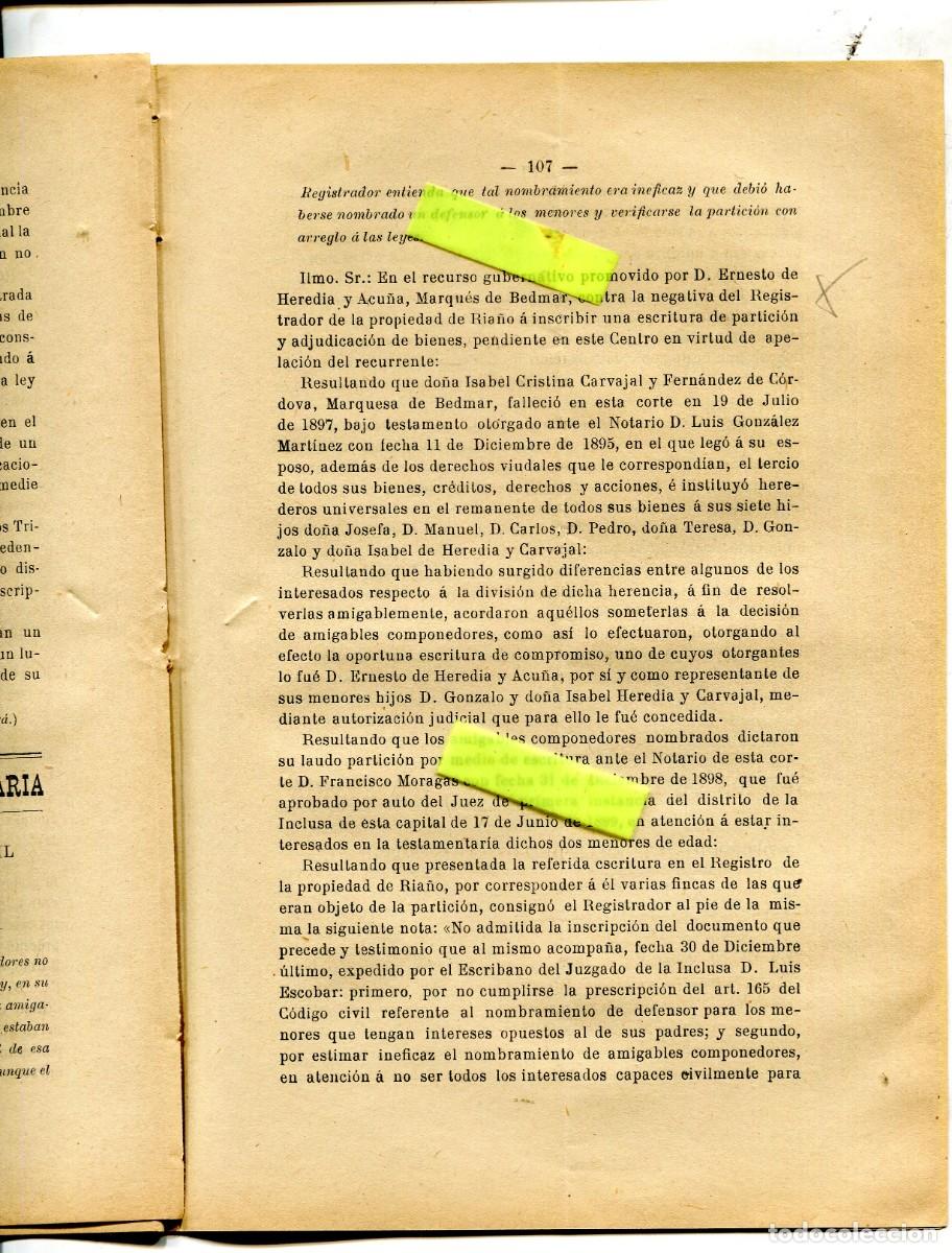 Coleccionismo de Revistas y Peri&oacute;dicos: REVISTA A&Ntilde;O 1903 ERNESTO DE HEREDIA ACU&Ntilde;A MARQUES DE BEDMAR EN RIA&Ntilde;O NOTARIO LUIS GONZALEZ