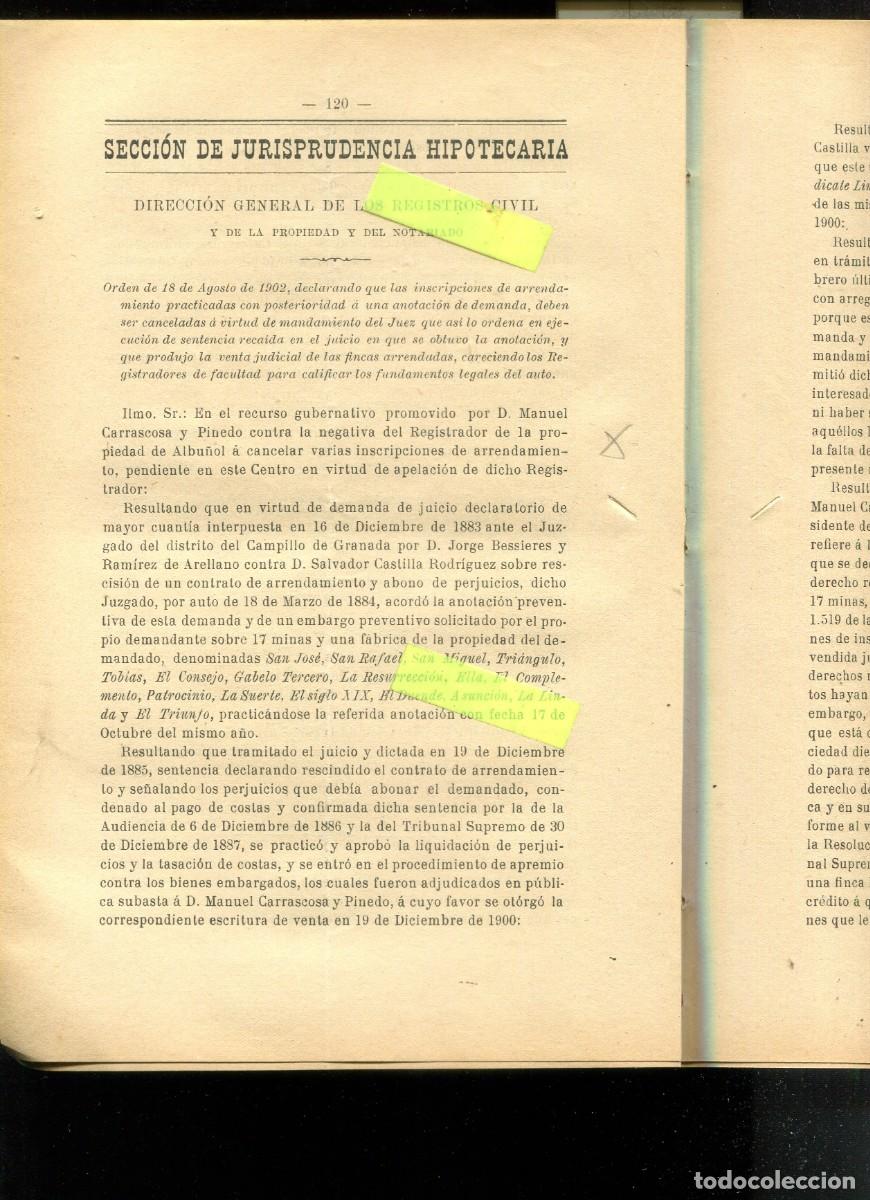 Coleccionismo de Revistas y Peri&oacute;dicos: REVISTA A&Ntilde;O 1903 NOTARIO MANUEL CARRASCOSA PINEDO ALBU&Ntilde;OL CAMPILLO DE GRANADA MINAS
