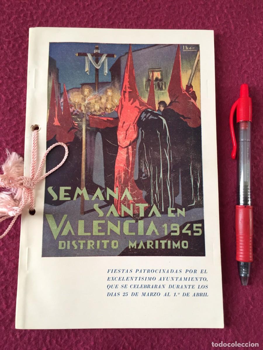 Coleccionismo de Revistas y Peri&oacute;dicos: PROGRAMA OFICIAL SEMANA SANTA MARINERA VALENCIA DISTRITO MAR&Iacute;TIMO A&Ntilde;O 1945 - PORTADA CARTELISTA IBOR