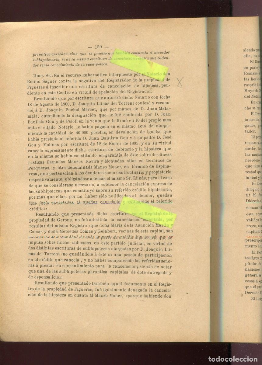 Coleccionismo de Revistas y Peri&oacute;dicos: REVISTA A&Ntilde;O 1903 NOTARIO NOTARIA DE FIGUERAS FIGUERES EMILIO SAGUER JOAQUIN LLINAS DEL TORRENT