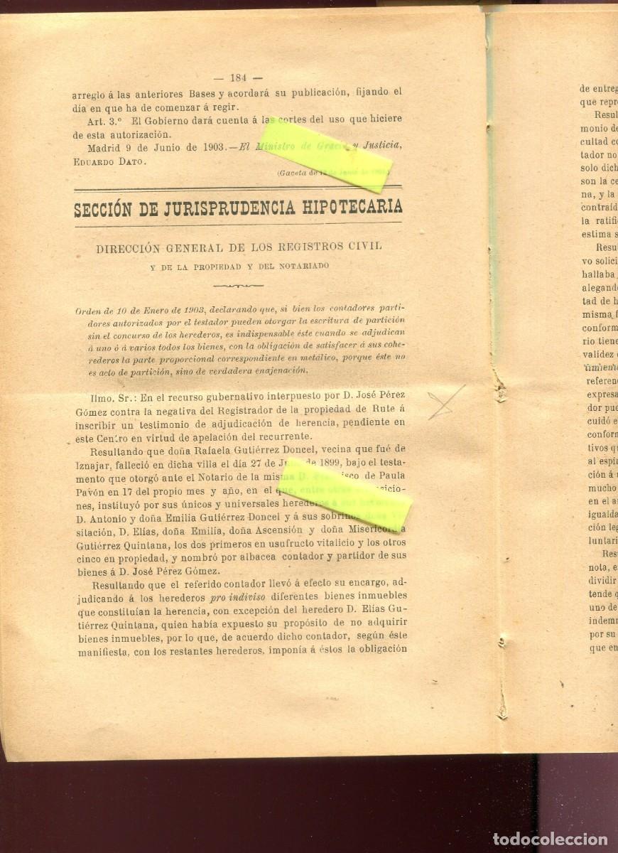 Coleccionismo de Revistas y Peri&oacute;dicos: REVISTA A&Ntilde;O 1903 NOTARIO NOTARIA DE