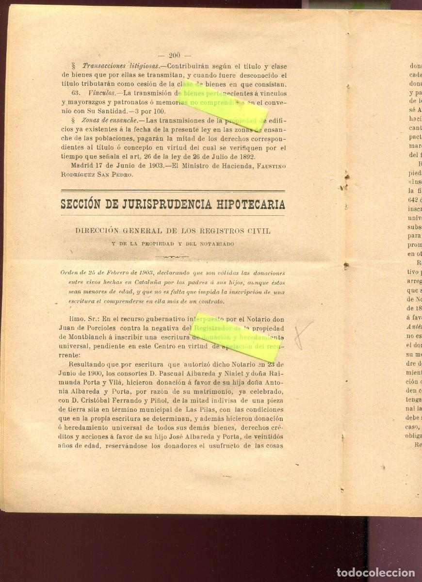 Collection Magazines and Newspapers: REVISTA A&Ntilde;O 1903 NOTARIO NOTARIA DE MONTBLANCH JUAN DE PORCIOLES PASCUAL ALBAREDA NIALET