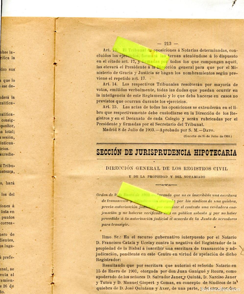 Collection Magazines and Newspapers: REVISTA A&Ntilde;O 1903 NOTARIO NOTARIA DE LA BISBAL FRANCISCO CATALA UCELAY JUAN GANIGUE ROURA LEON XIII