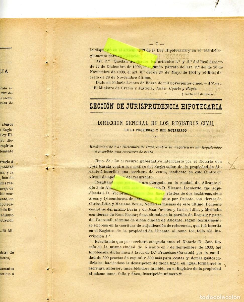 Collection Magazines and Newspapers: REVISTA A&Ntilde;O 1905 NOTARIO NOTARIA DE ALICANTE JOSE RUSAFA VICENTE IZQUIERDO CARLOS LILLO