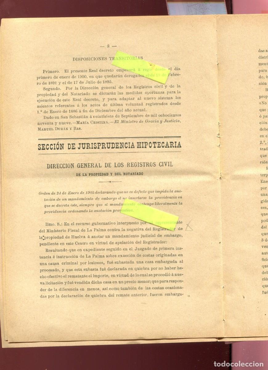 Coleccionismo de Revistas y Peri&oacute;dicos: REVISTA A&Ntilde;O 1905 NOTARIO NOTARIA DE LA PALMA HUELVA TERUEL TORRIJOS ALBACETE CAMPO DE CRIPTANA