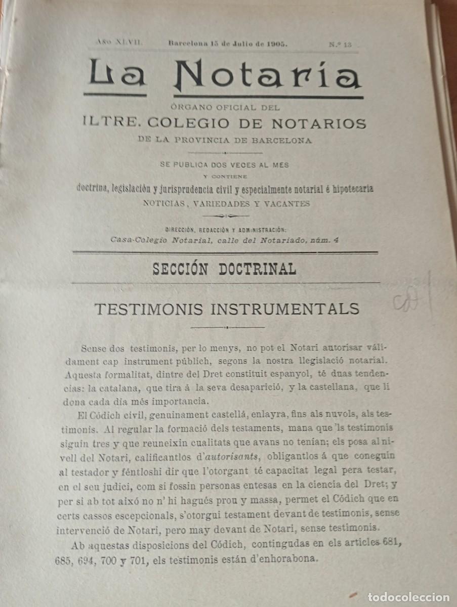 Coleccionismo de Revistas y Peri&oacute;dicos: REVISTA A&Ntilde;O 1905 NOTARIO NOTARIA DE TOLEDO ARTICLE EN CATALA DE JOSEPH SURRIBAS PASTRANA MADRIGAL