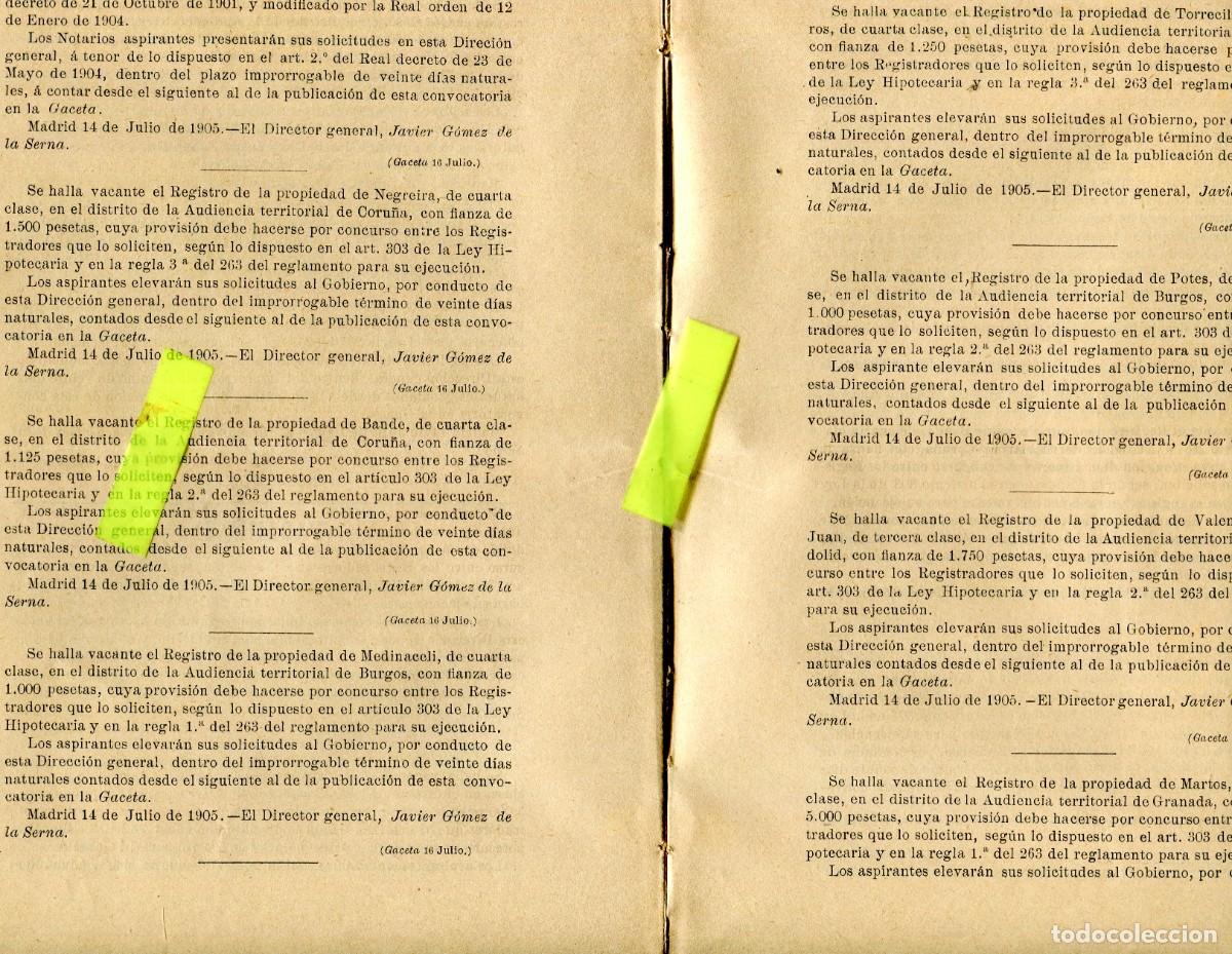 Coleccionismo de Revistas y Peri&oacute;dicos: REVISTA A&Ntilde;O 1905 NOTARIO NOTARIA DE MEDINACELI TORRECILLA DE CAMEROS VALENCIA DE DON JUAN MARTOS