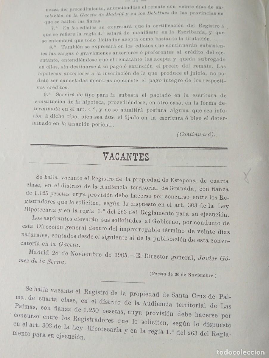 Collection Magazines and Newspapers: REVISTA A&Ntilde;O 1905 NOTARIO NOTARIA DE ESTEPONA SANTA CRUZ D PALMA LAS PALMAS OLLERIA BERLANGA JADRAQUE