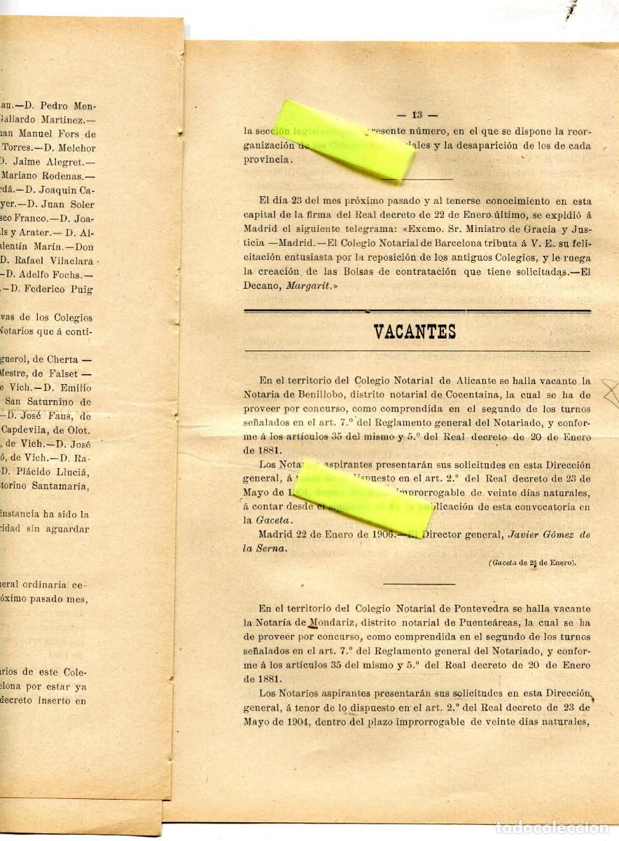 Coleccionismo de Revistas y Peri&oacute;dicos: REVISTA A&Ntilde;O 1905 NOTARIO NOTARIA DE BENILLOBO MONDARIZ ARBECA VELEZ MALAGA NAJERA CIFUENTES CHELVA