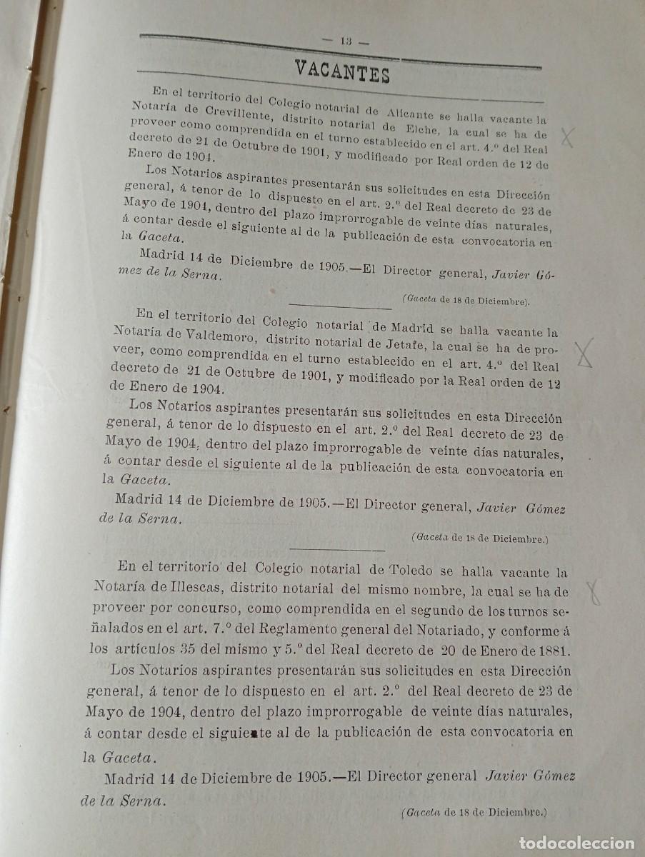 Coleccionismo de Revistas y Peri&oacute;dicos: REVISTA A&Ntilde;O 1905 NOTARIO NOTARIA DE CREVILLENTE VALDEMORO ILLESCAS NAVALMORAL DE LA MATA LUQUE