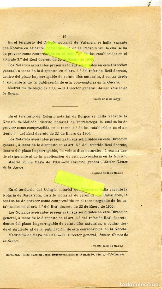 Sammeln von Zeitschriften und Zeitungen: REVISTA A&Ntilde;O 1906 NOTARIO NOTARIA DE SANTA CRUZ DE LA PALMA ALICANTE TORRELAVEGA BARCARROTA