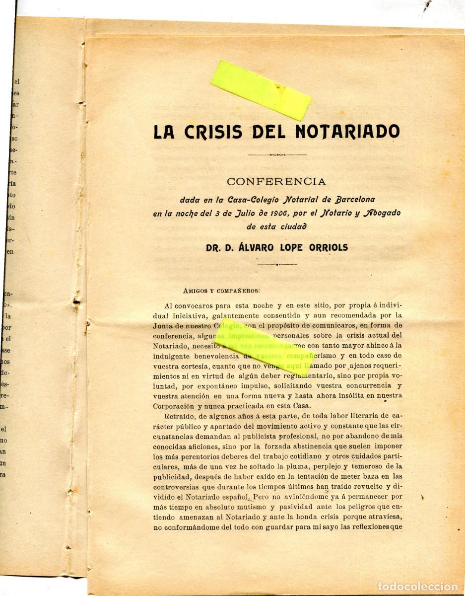 Coleccionismo de Revistas y Peri&oacute;dicos: REVISTA A&Ntilde;O 1906 NOTARIO NOTARIA DE ALVARO LOPE ORRIOLS DE BARCELONA CREVILLENTE OROTAVA CHERTA