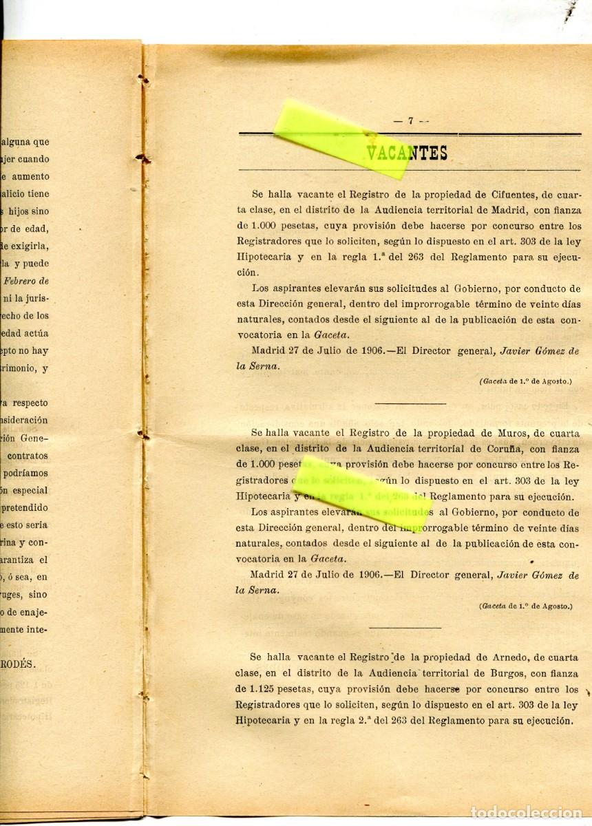 Coleccionismo de Revistas y Peri&oacute;dicos: REVISTA A&Ntilde;O 1906 NOTARIO NOTARIA DE CIFUENTES MUROS ARNEDO SEDANO