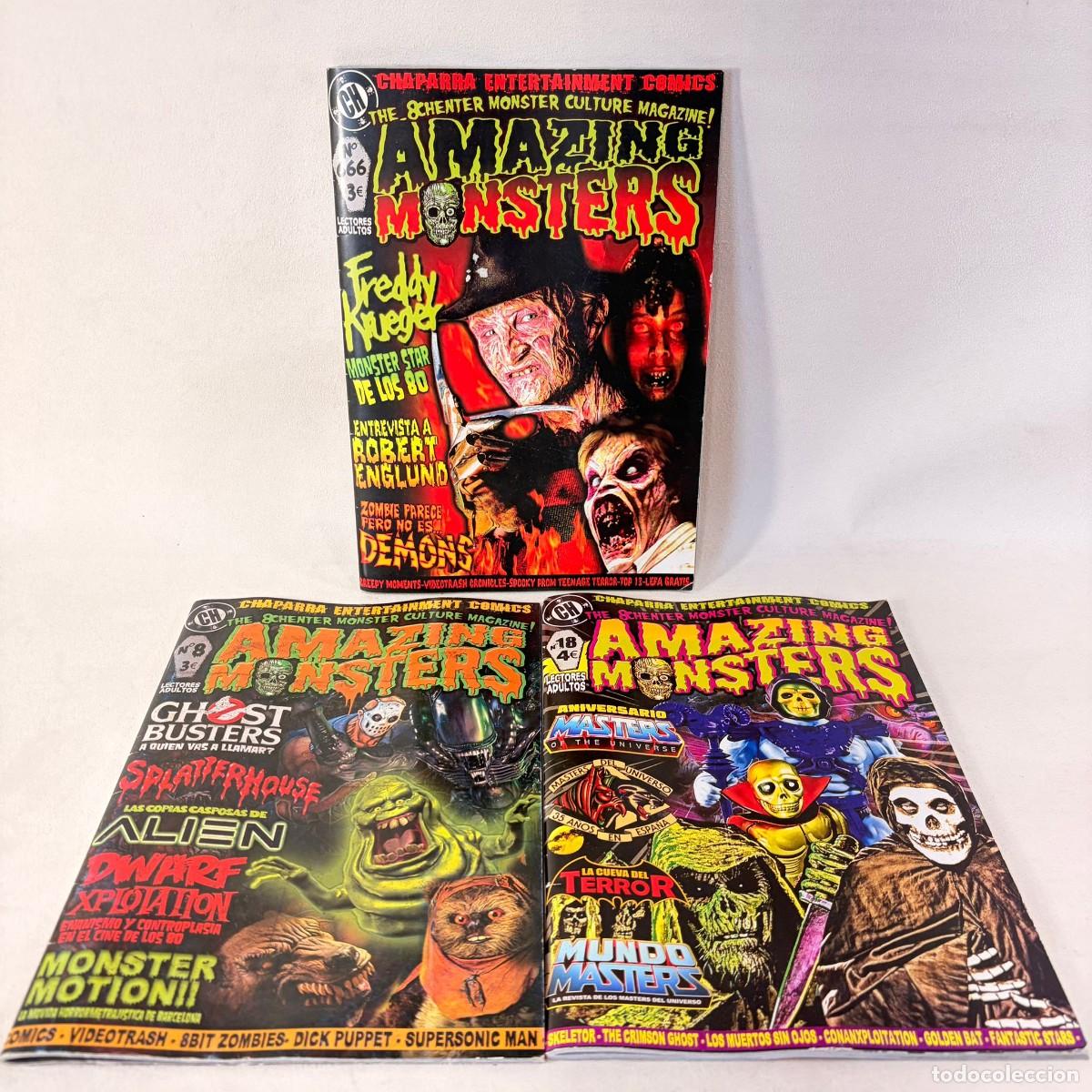 Coleccionismo de revistas y peri&oacute;dicos: 3 REVISTAS AMAZING MONSTER - CHAPARRA ENTERTAINMENT COMICS - N&ordm; 8 - 18 Y 666