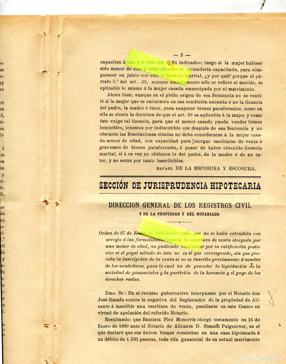 Collection Magazines and Newspapers: REVISTA A&Ntilde;O 1906 NOTARIO NOTARIA DE ALICANTE JOSE RUSAFA ESPARRAGUERA QUIROGA CASTUERA