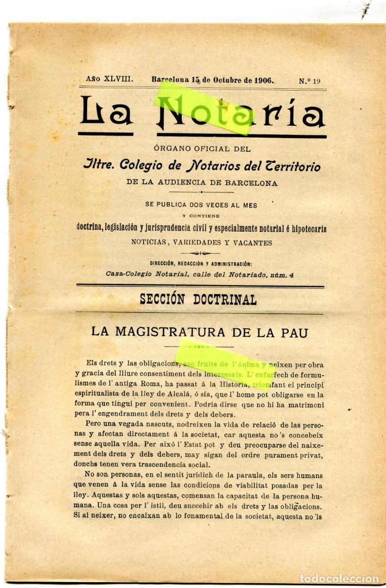Sammeln von Zeitschriften und Zeitungen: REVISTA A&Ntilde;O 1906 NOTARIO NOTARIA DE JOSEPH SURRIBAS EN CATALA AOIZ GRANOLLERS OCA&Ntilde;A GRAZALEMA