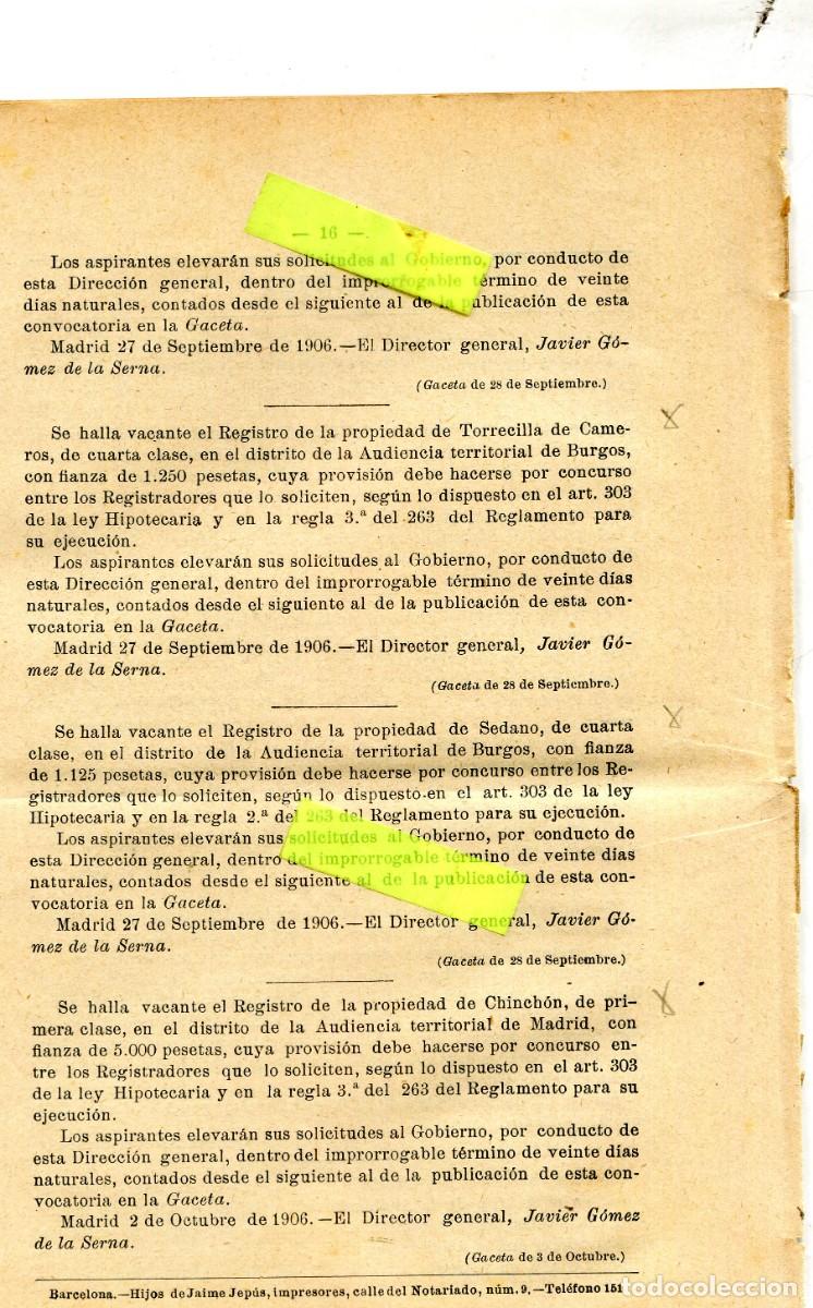 Collectionnisme de Revues et Journaux: REVISTA A&Ntilde;O 1906 NOTARIO NOTARIA DE TORRECILLA DE CAMEROS SEDANO CHINCHON