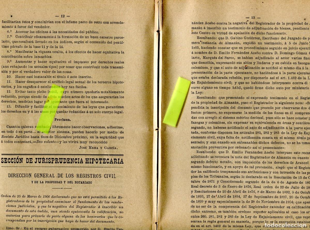 Collection Magazines and Newspapers: REVISTA A&Ntilde;O 1906 NOTARIO NOTARIA DE ALMAZAN EMILIO FERNANDEZ ACEBO