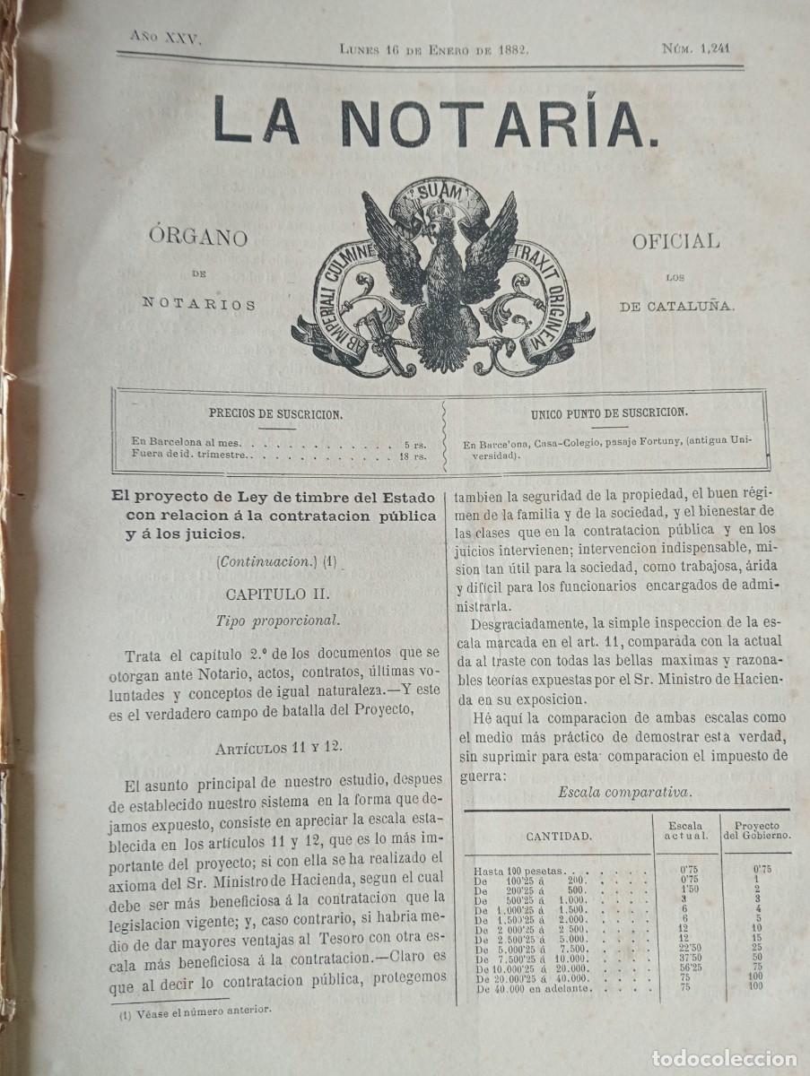 Coleccionismo de Revistas y Peri&oacute;dicos: LOTE DE 50 REVISTAS LLAMADA LA NOTARIA NOTARIOS A&Ntilde;O 1882 NATARIOS DE CATALUNYA CATALU&Ntilde;A
