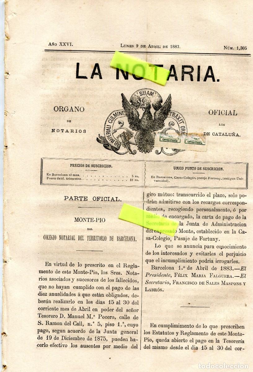 Coleccionismo de Revistas y Peri&oacute;dicos: LOTE DE 52 REVISTAS LLAMADA LA NOTARIA NOTARIOS A&Ntilde;O 1883 NATARIOS DE CATALUNYA CATALU&Ntilde;A