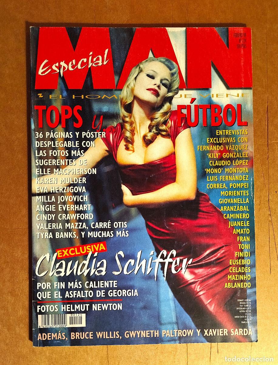 Coleccionismo de Revistas y Peri&oacute;dicos: MAN 124 - FEBRERO 1998 - CLAUDIA SCHIFFER - JOSEP PIQUE - CINDY CRAWFORD - ELLE McPHERSON