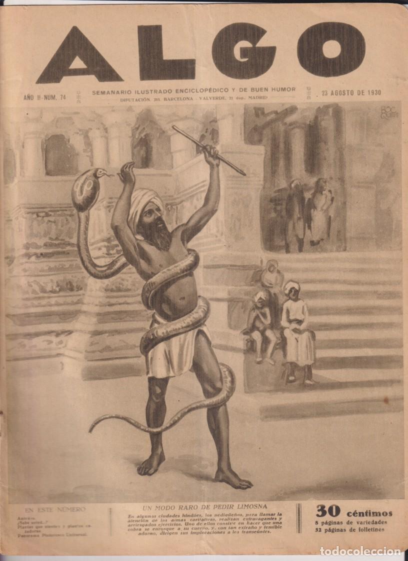 Collection Magazines and Newspapers: Algo n&ordm; 74. Semanario ilustrado, enciclop&eacute;dico y de buen humor. 23 de agosto de 1930. Contiene vi&ntilde;et