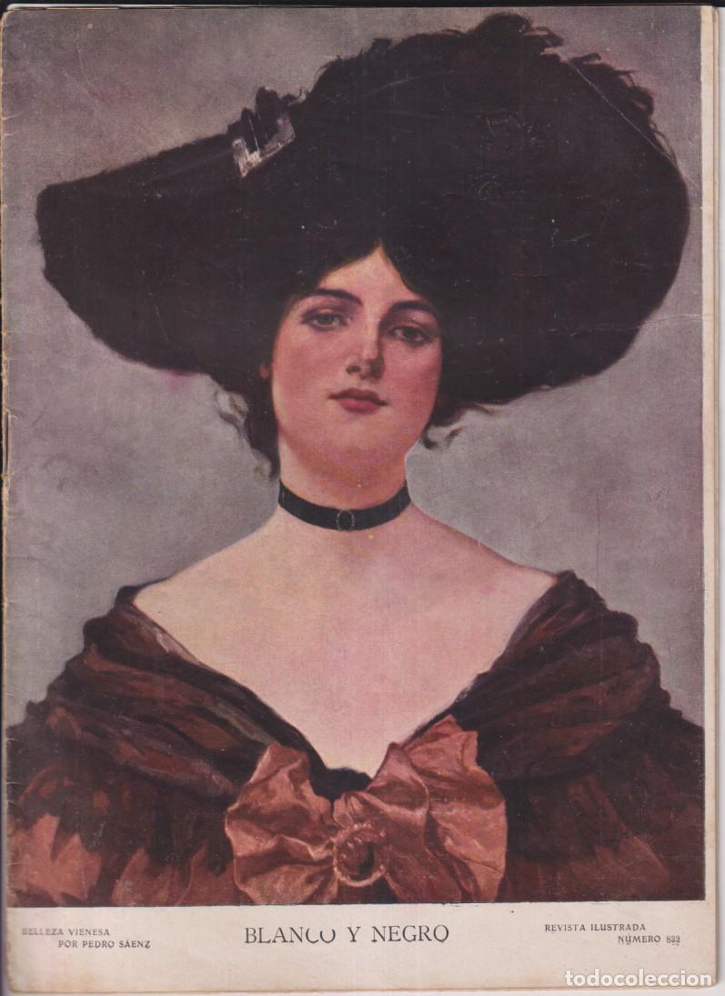 Collection Magazines and Newspapers: Blanco y negro n&ordm; 832. Madris 13 de Abril de 1907. Entrevista regia en Cartagena. la reina Amelia en