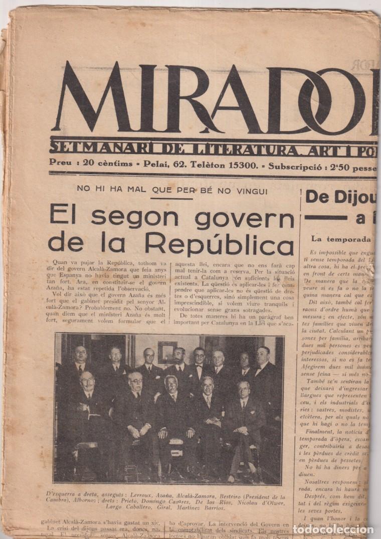 Colecionismo de Revistas e Jornais: El Mirador n&ordm; 142. 22 d&acute;Octubre de 1931. El Segon Gobern de la rep&uacute;blica