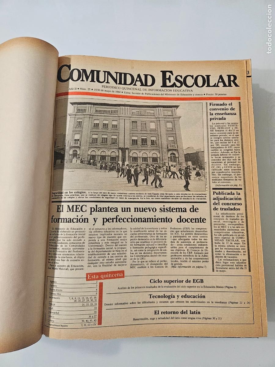 Coleccionismo de Revistas y Peri&oacute;dicos: Comunidad Escolar | Peri&oacute;dico Quincenal | Edita Ministerio de Educaci&oacute;n, 1984