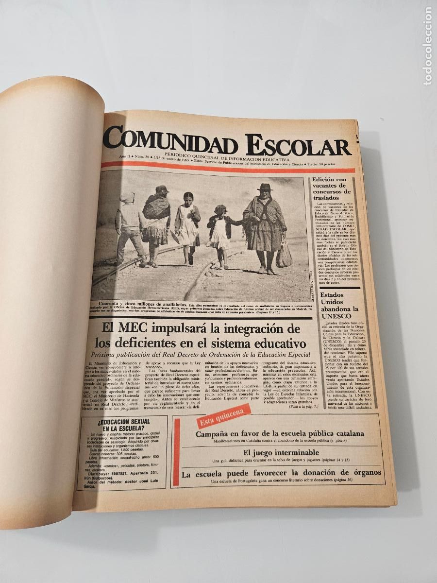 Coleccionismo de Revistas y Peri&oacute;dicos: Comunidad Escolar | Peri&oacute;dico Quincenal | Edita Ministerio de Educaci&oacute;n, 1985