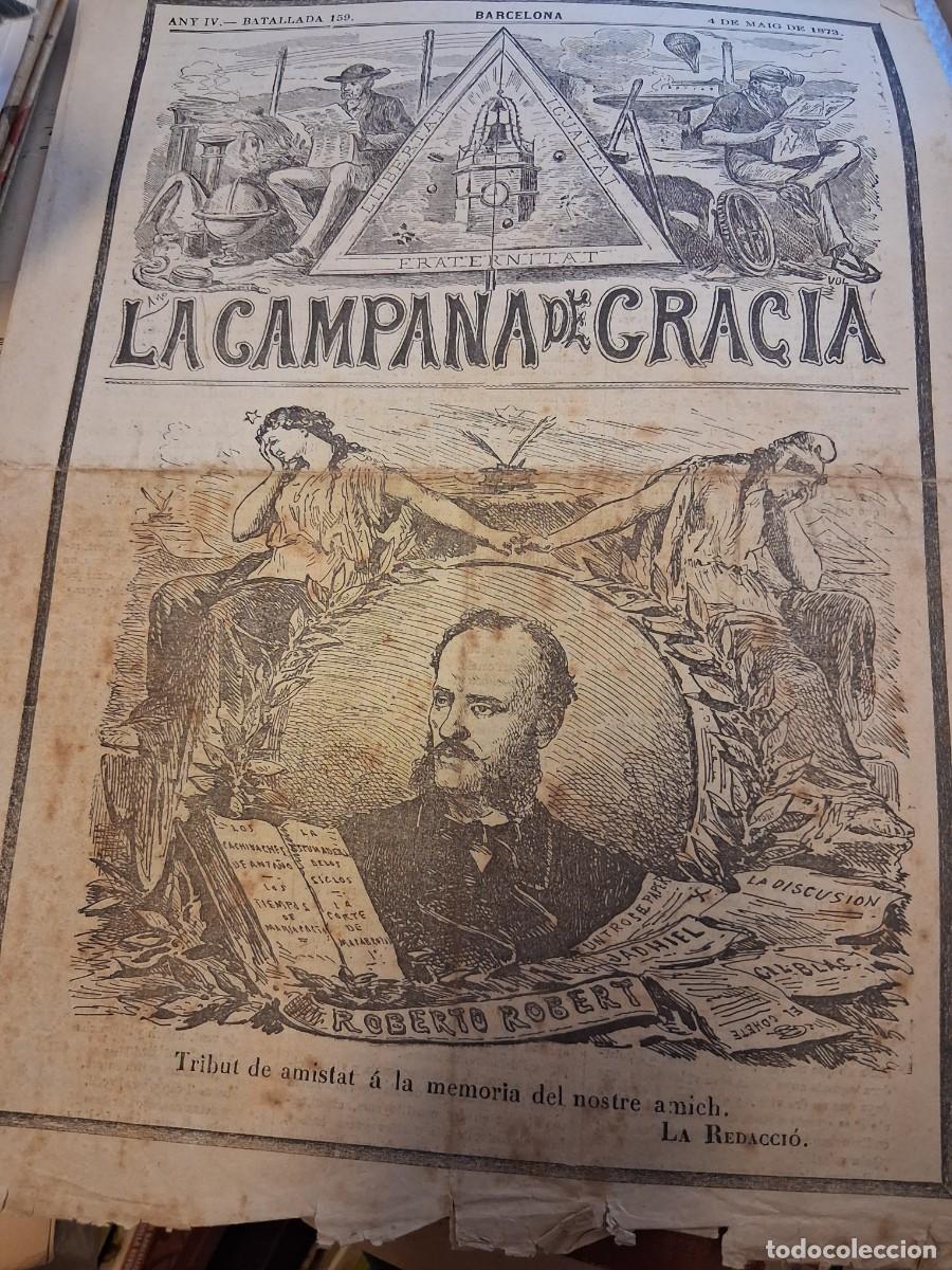 Sammeln von Zeitschriften und Zeitungen: CAMPANA DE GRACIA, La: Barcelona n&ordm; 159, 4 maig 1873