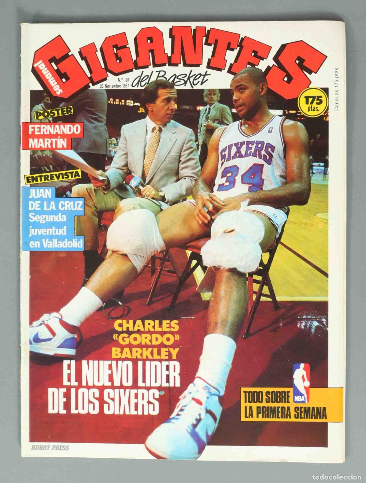 Coleccionismo de Revistas y Peri&oacute;dicos: GIGANTES DEL BASKET. N&ordm; 107. 23 NOVIEMBRE 1987. CHARLES &acute;GORDO&raquo; BARKLEY EL NUEVO LIDER DE LOS SIXERS