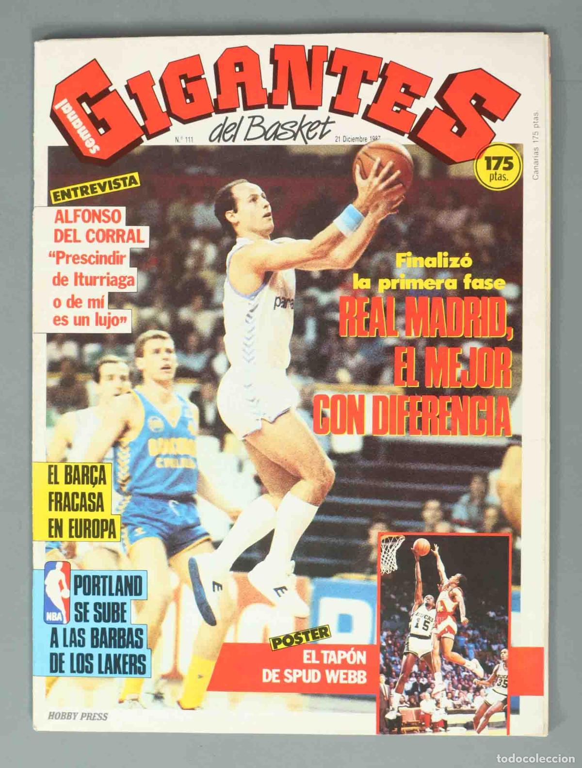 Coleccionismo de Revistas y Peri&oacute;dicos: GIGANTES DEL BASKET. N&ordm; 111. 21 DICIEMBRE 1987. REAL MADRID, EL MEJOR CON DIFERENCIA.