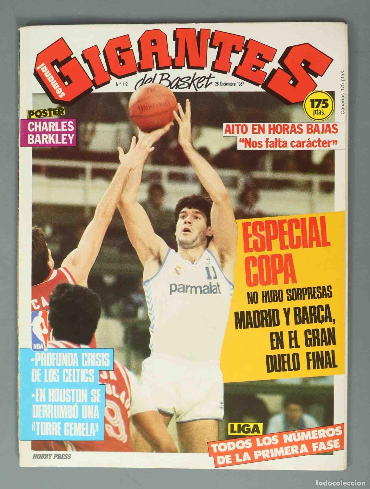 Coleccionismo de Revistas y Peri&oacute;dicos: GIGANTES DEL BASKET. N&ordm; 112. 28 DCICIEMBRE 1987. ESPECIAL COPA.
