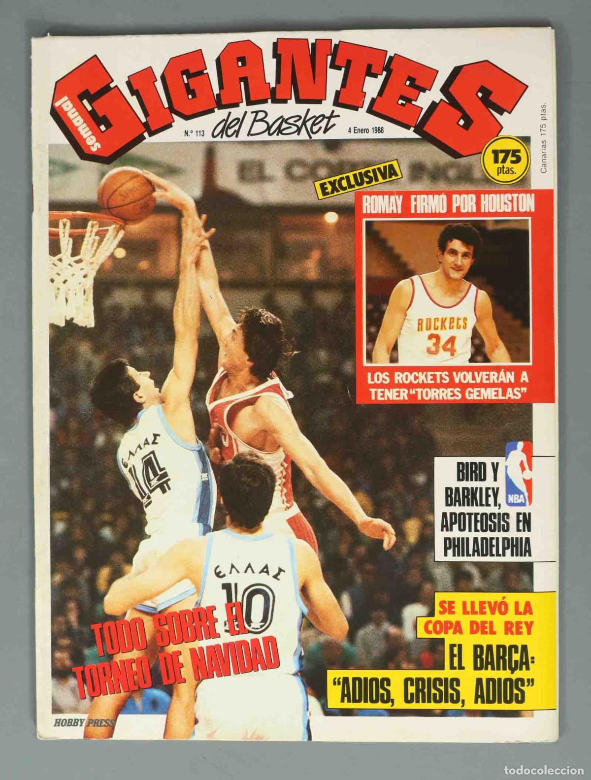 Sammeln von Zeitschriften und Zeitungen: GIGANTES DEL BASKET. N&ordm; 113. 4 ENERO 1988. EL BAR&Ccedil;A &acute;ADIOS, CRISIS, ADIOS&acute;