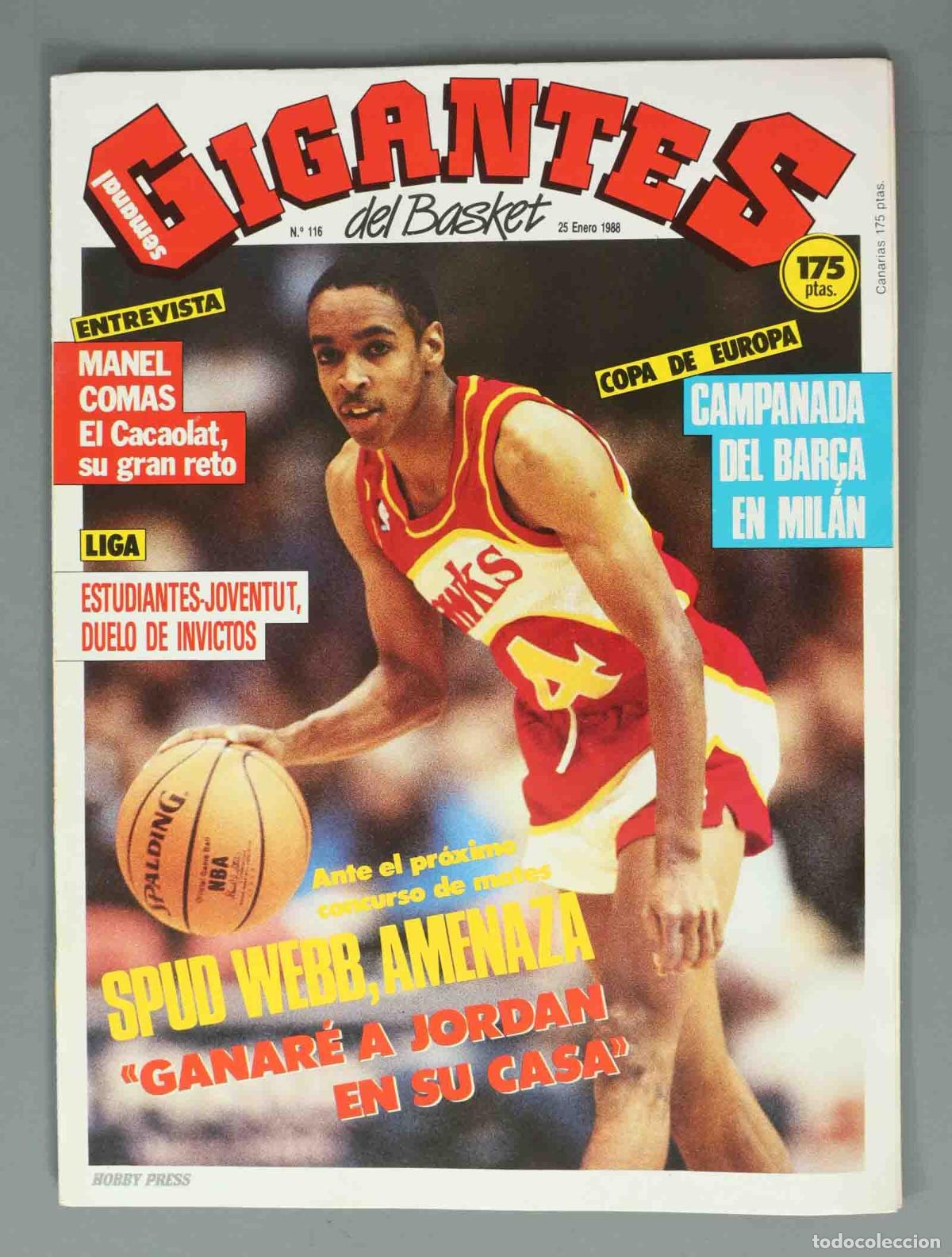Sammeln von Zeitschriften und Zeitungen: GIGANTES DEL BASKET. N&ordm; 116. 25 ENERO 1988. SPUD WEBB, AMENAZA &acute;GANARE A JORDAN EN SU GASA&acute;