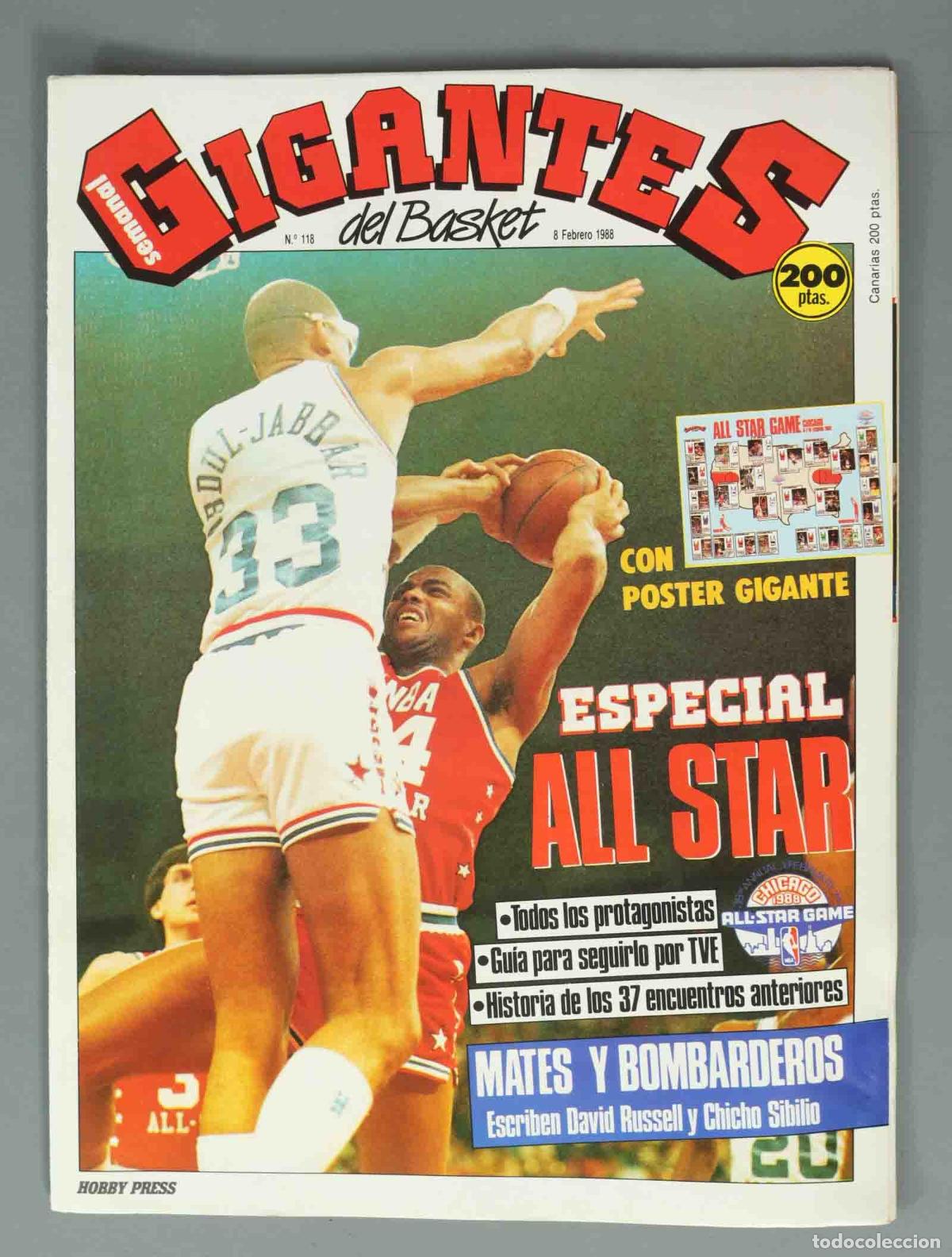 Collezionismo di Riviste e Giornali: GIGANTES DEL BASKET. N&ordm; 118. 8 FEBRERO 1988. ESPECIAL ALL STAR.