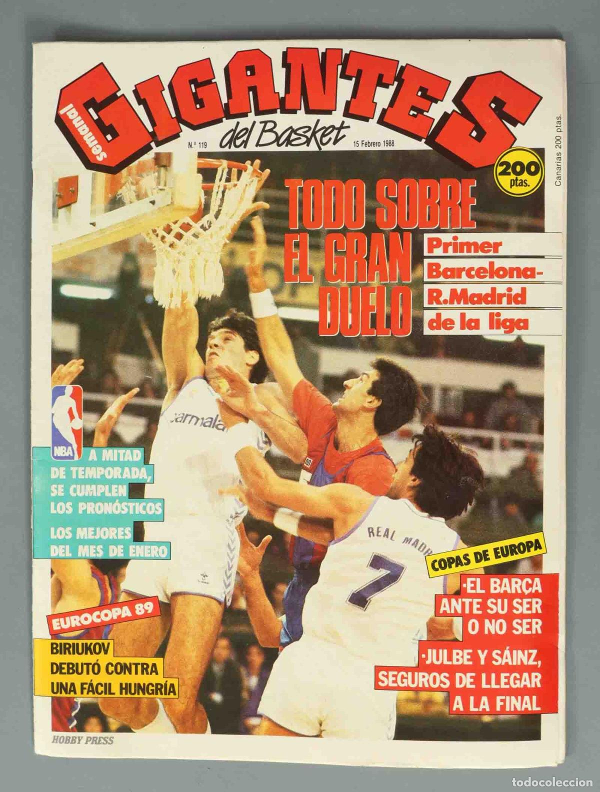 Collezionismo di Riviste e Giornali: GIGANTES DEL BASKET. N&ordm; 119. 15 FEBRERO 1988. TODO SOBRE EL GRAN DUELO.