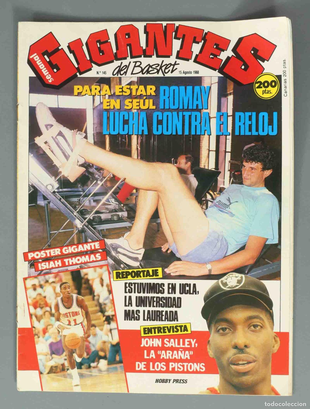 Collection Magazines and Newspapers: GIGANTES DEL BASKET. N&ordm; 145. 15 AGOSTO 1988. ROMAY LUCHA CONTRA EL RELOJ.