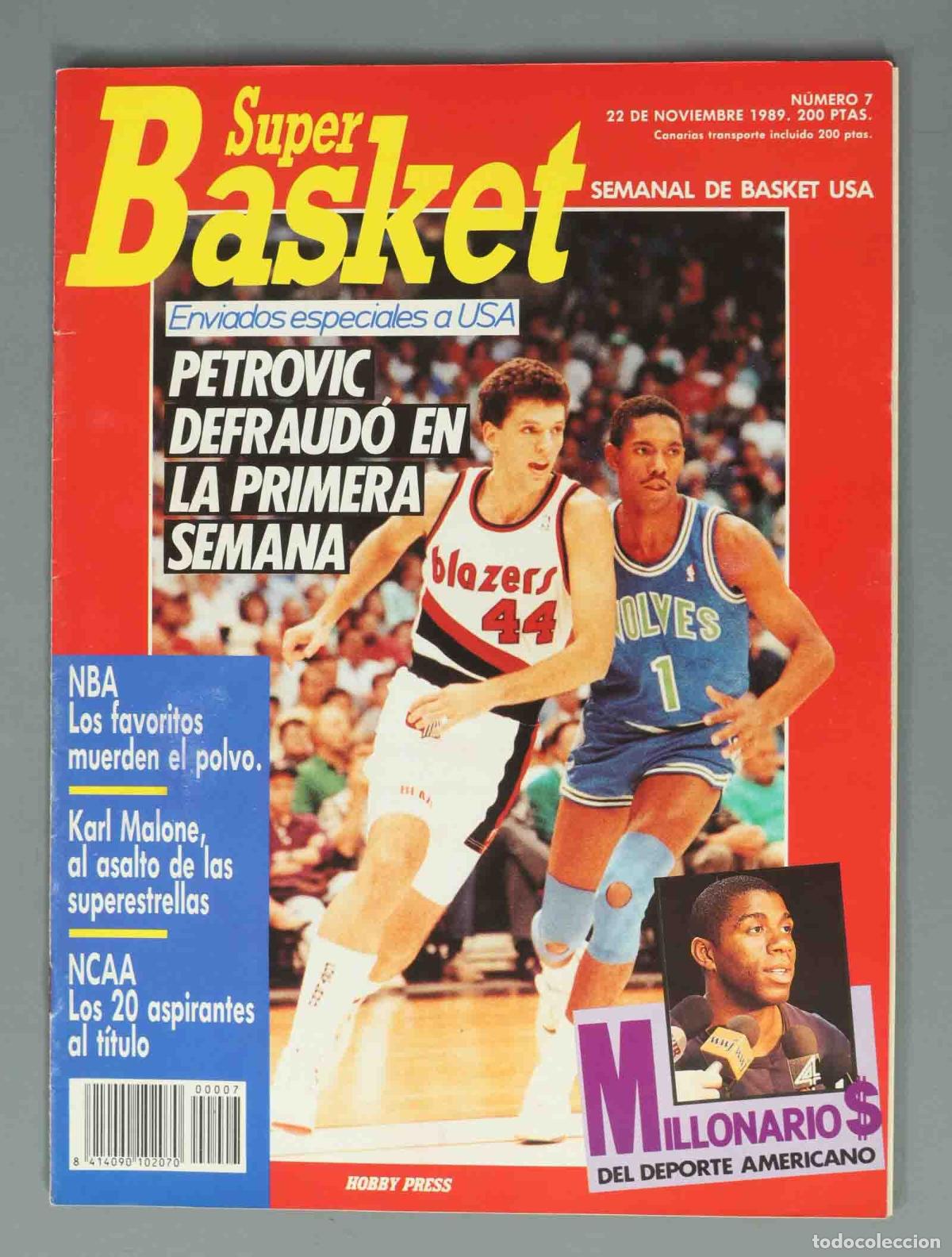 Coleccionismo de Revistas y Peri&oacute;dicos: SUPER BASKET. N&ordm; 7. 22 DE NOVIEMBRE 1989. PETROVIC DEFRAUD&Oacute; EN LA PRIMERA SEMANA.