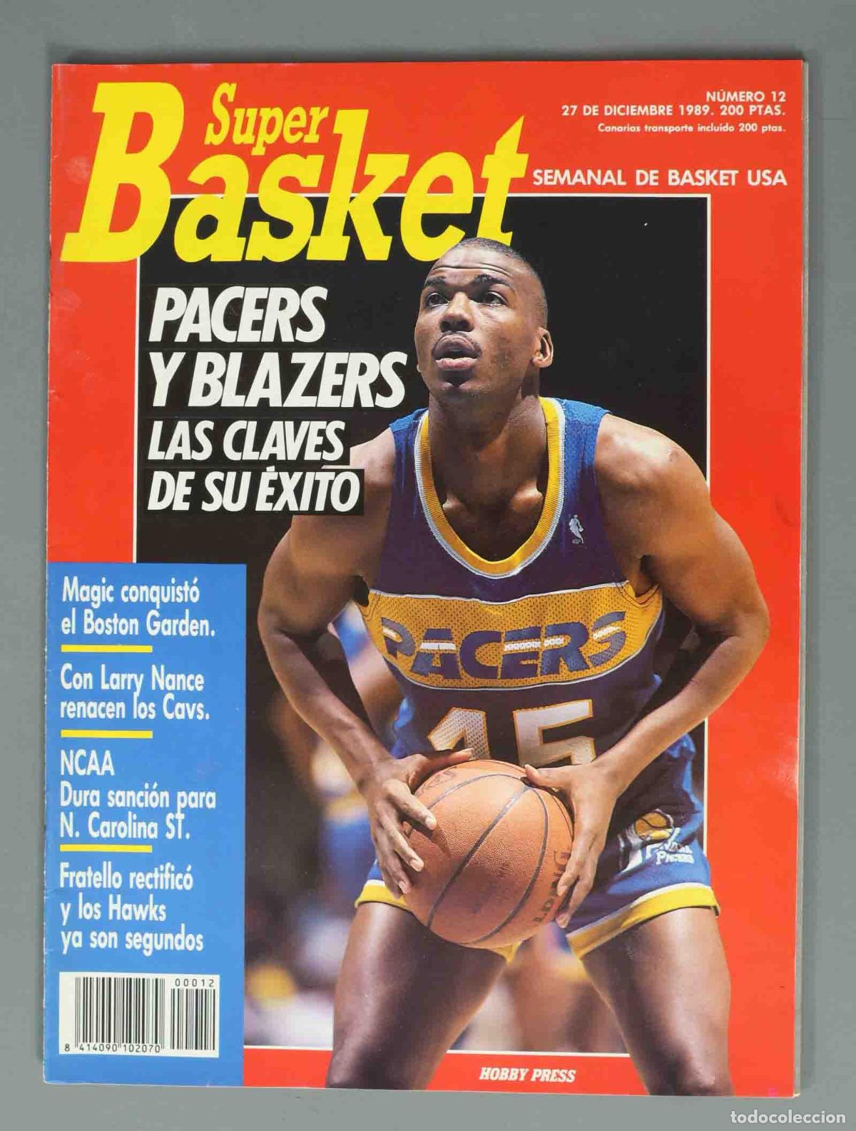 Coleccionismo de Revistas y Peri&oacute;dicos: SUPER BASKET. N&ordm; 12. 27 DE DICIEMBRE 1989. PACERS Y BLAZERS LAS CLAVES DE SU &Eacute;XITO.