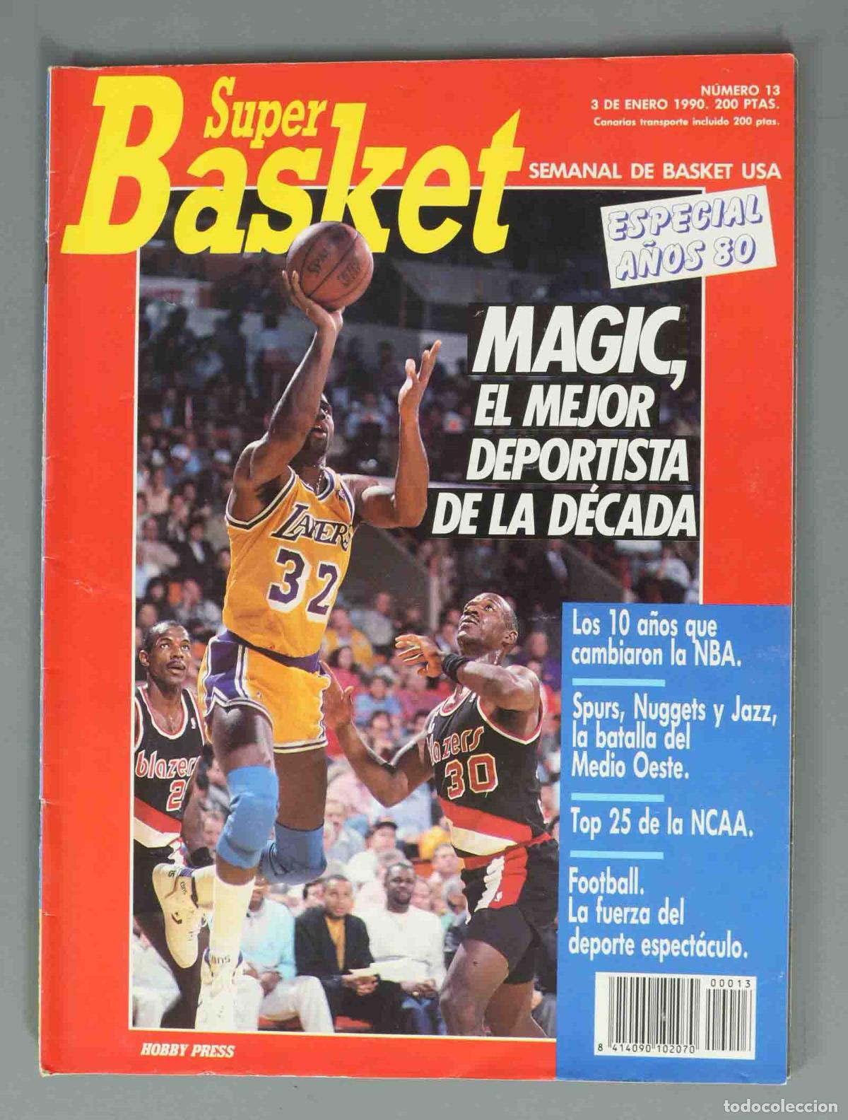 Coleccionismo de Revistas y Peri&oacute;dicos: SUPER BASKET. N&ordm; 13. 3 DE ENERO 1990. MAGIC EL MEJOR DEPORTISTA DE LA D&Eacute;CADA.