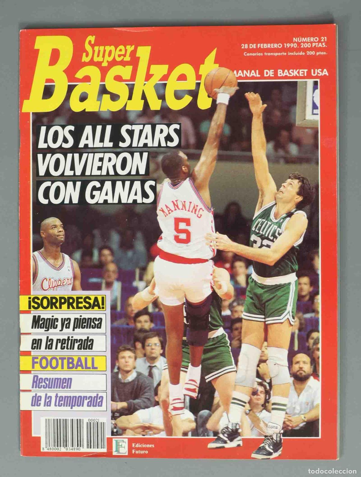 Coleccionismo de Revistas y Peri&oacute;dicos: SUPER BASKET. N&ordm; 21. 28 DE FEBRERO 1990. LOS ALL STARS VOLVIERON CON GANAS.